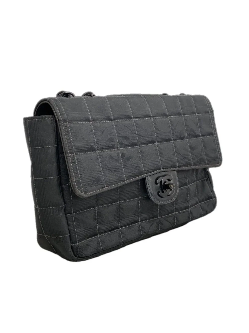 ★SOLD★ Chanel Shoulder Bag New Travel Nylon Black Silver - Picture 2 of 10